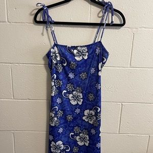 Vintage Y2K Made in USA Hawaiian Swim Material Mini Dress